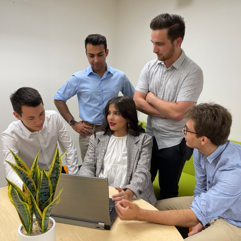 Students brainstorming together