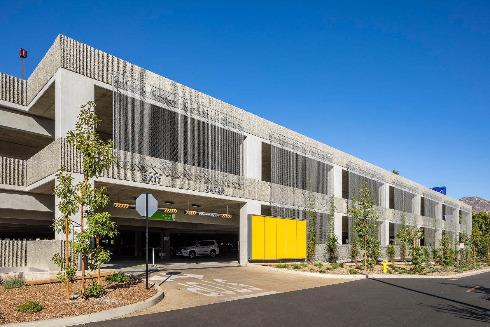 Entrance of parking structure