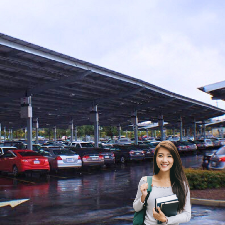 UCR student in a parking lot