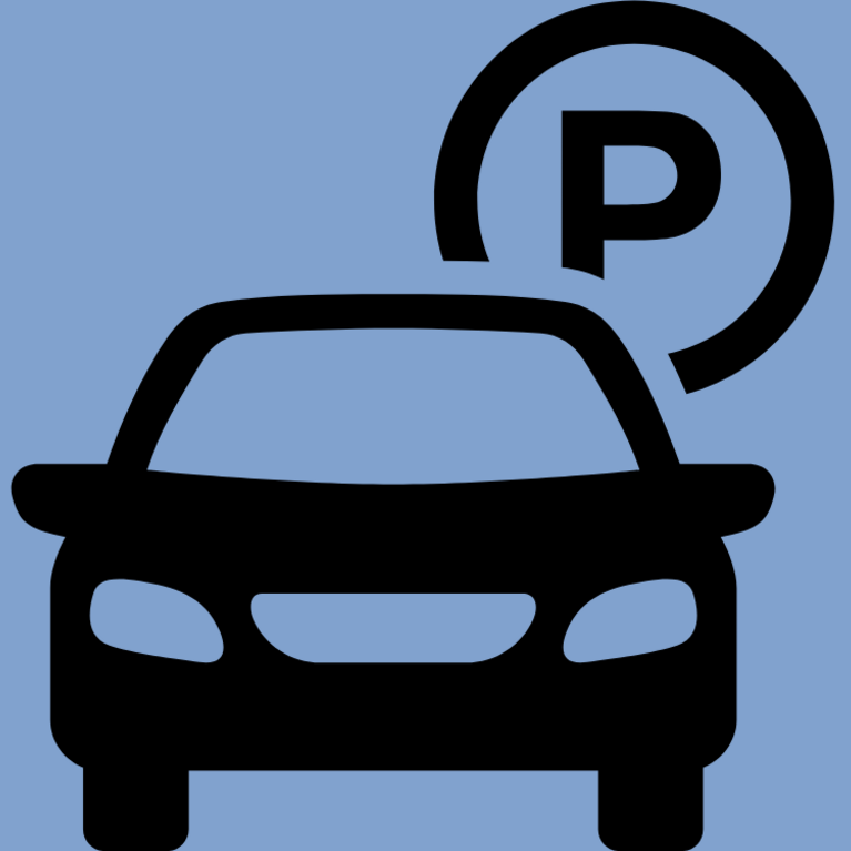 car with parking symbol