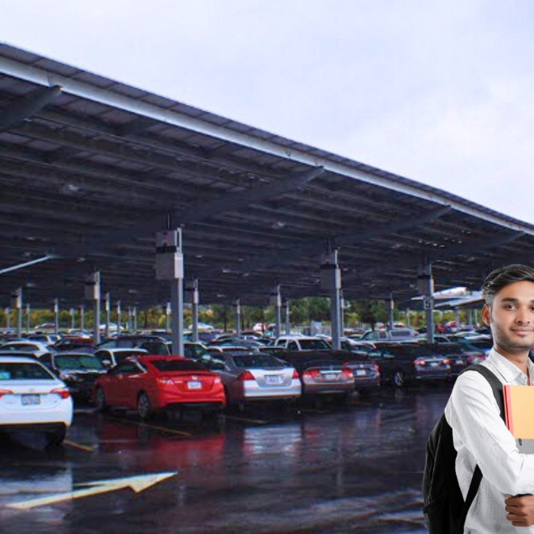 student in UCR parking lot