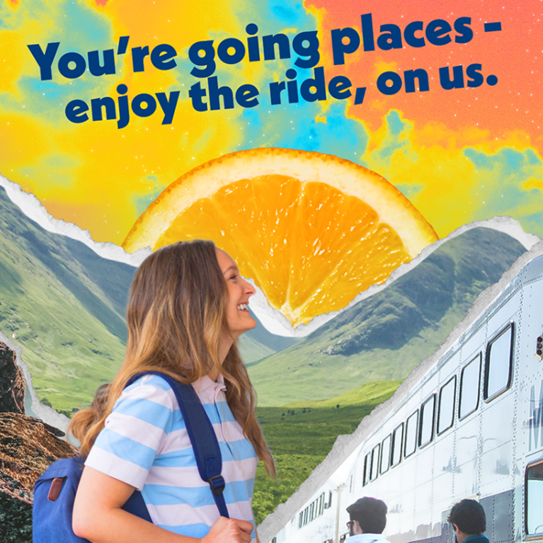 You're going places, enjoy the ride on us