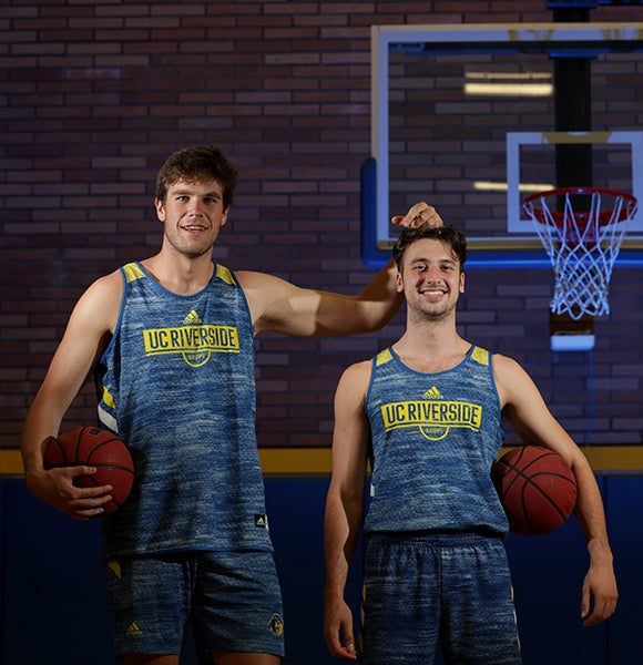 Callum McRae and Dragan Elkaz at the Basketball Court