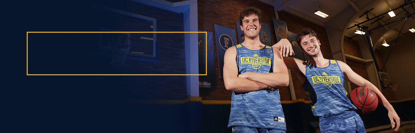 Highlander Highlight. Callum McRae and Dragan Elkaz. Men's Basketball