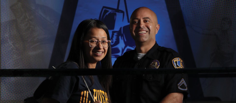 Celia Miranda ’16 and Riverside Police Detective Mario Dorado