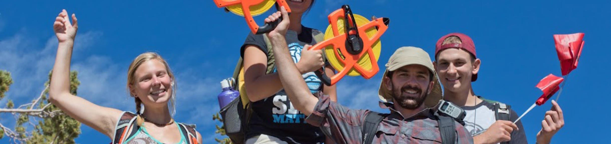 students with transect tape