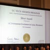 Photo of the UC Tech Awards certificate.
