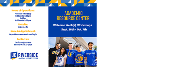 ARC Welcome Week Workshops