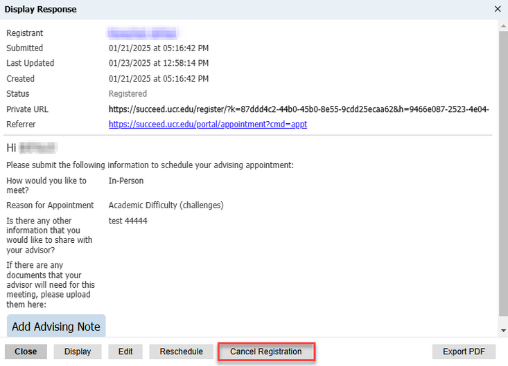 slatefaq - Cancel Registration