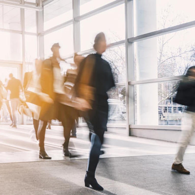 Business people in motion