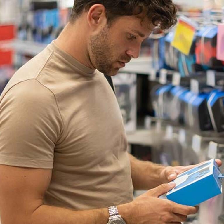 Consumer choosing a product