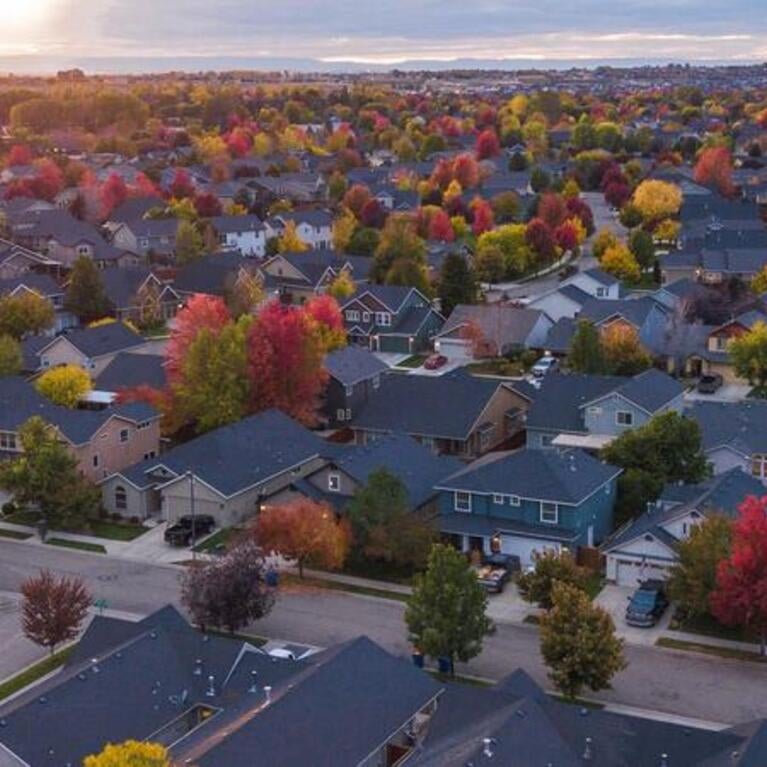 Inland Empire houses aerial view