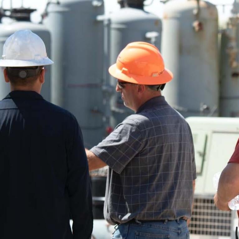 Workers at construction site