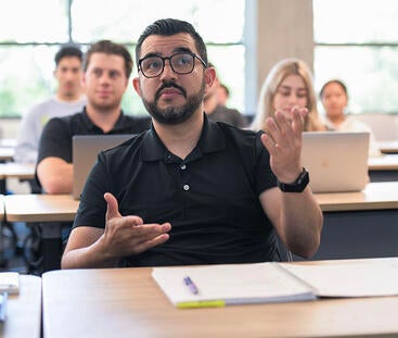 Students engaging in Kyle Ingram's class