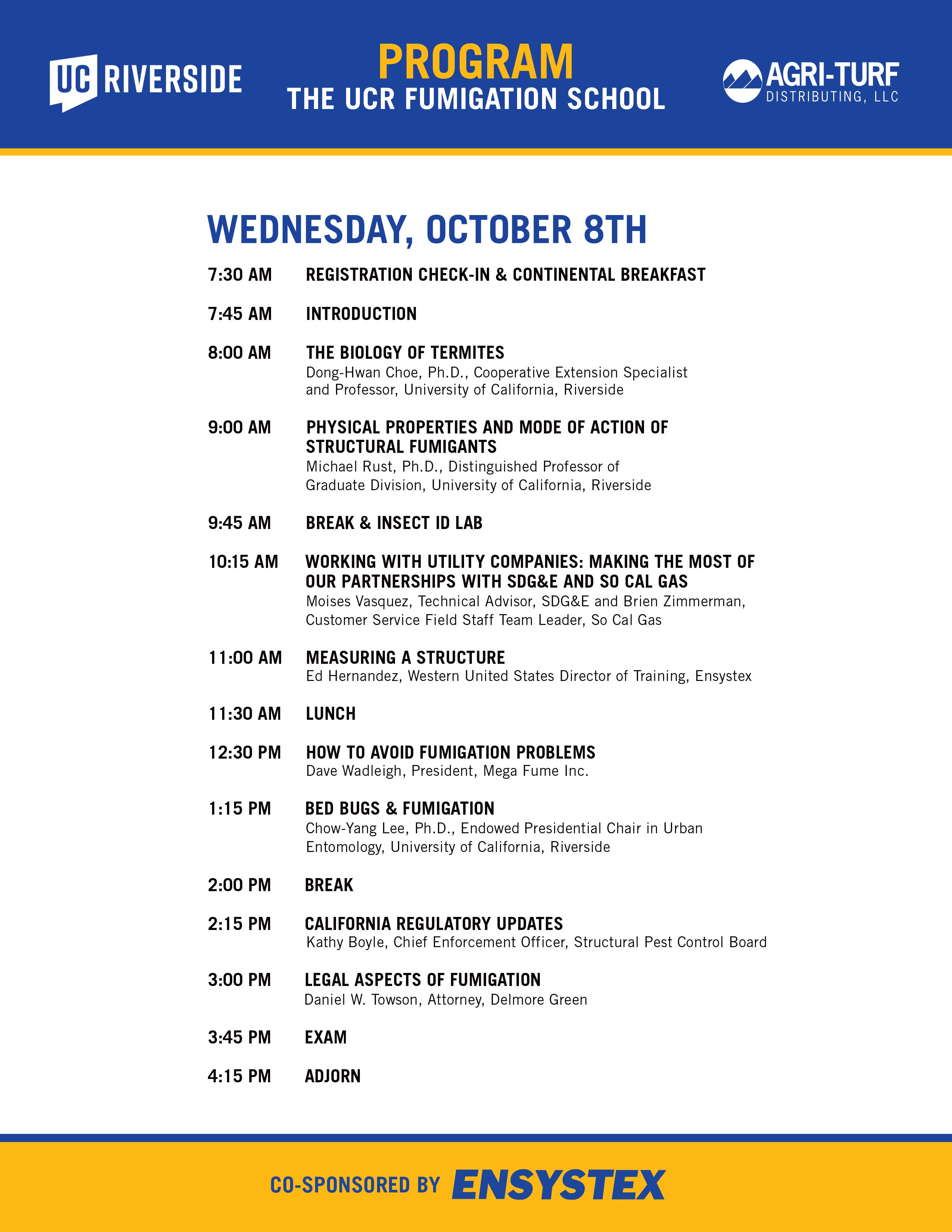 2025 UCR Fume School Day 1 program