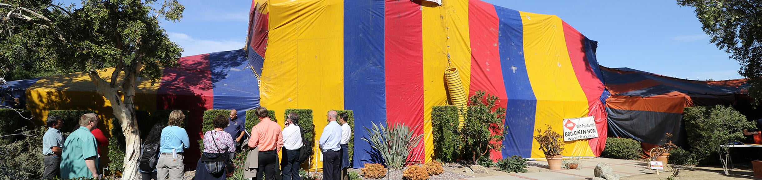 Fumigation school tented house
