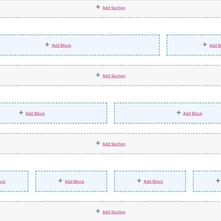 Layout example - two column, two column, four column screenshot