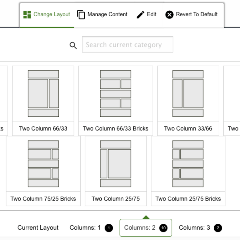 2 column layout options