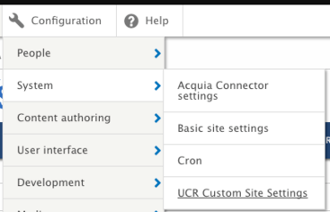 UCR Custom Site Settings