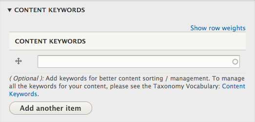 content keywords screenshot