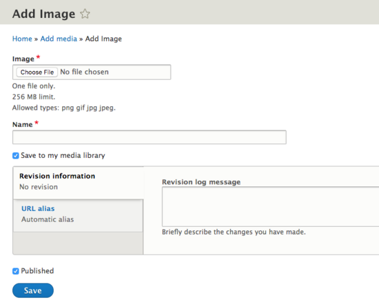 adding media options screenshot