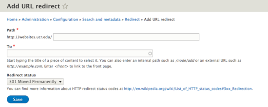 Add URL redirect screenshot