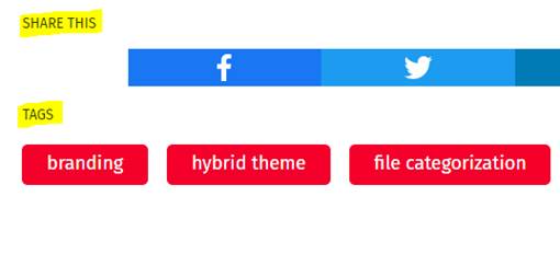 share this and tags text for buttons