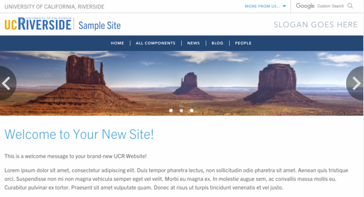 Sample Site Hero example