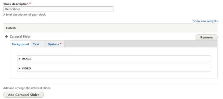 Hero slides screenshot