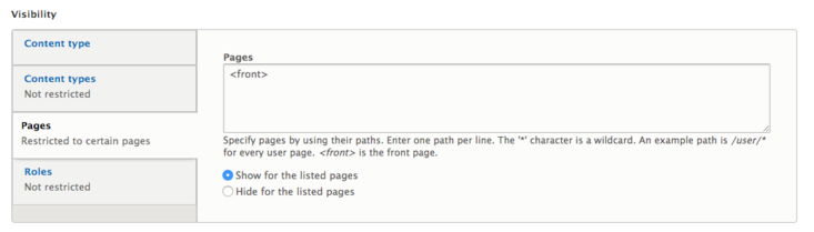 Hero visibility pages