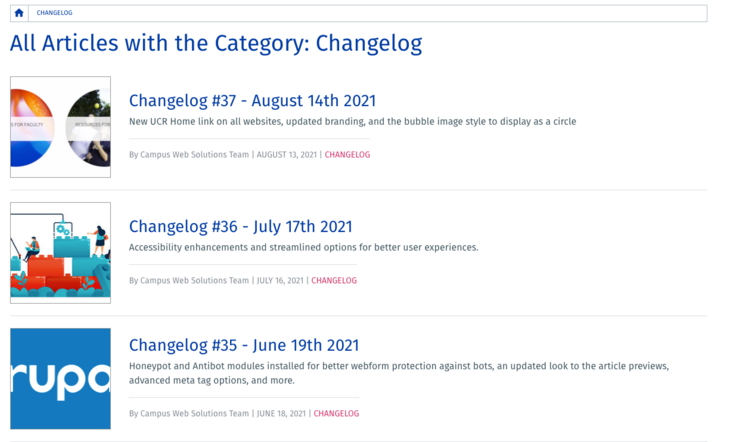 category listing page