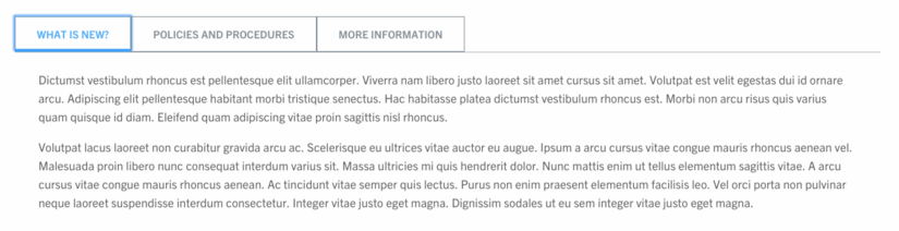 horizontal tabs screenshot