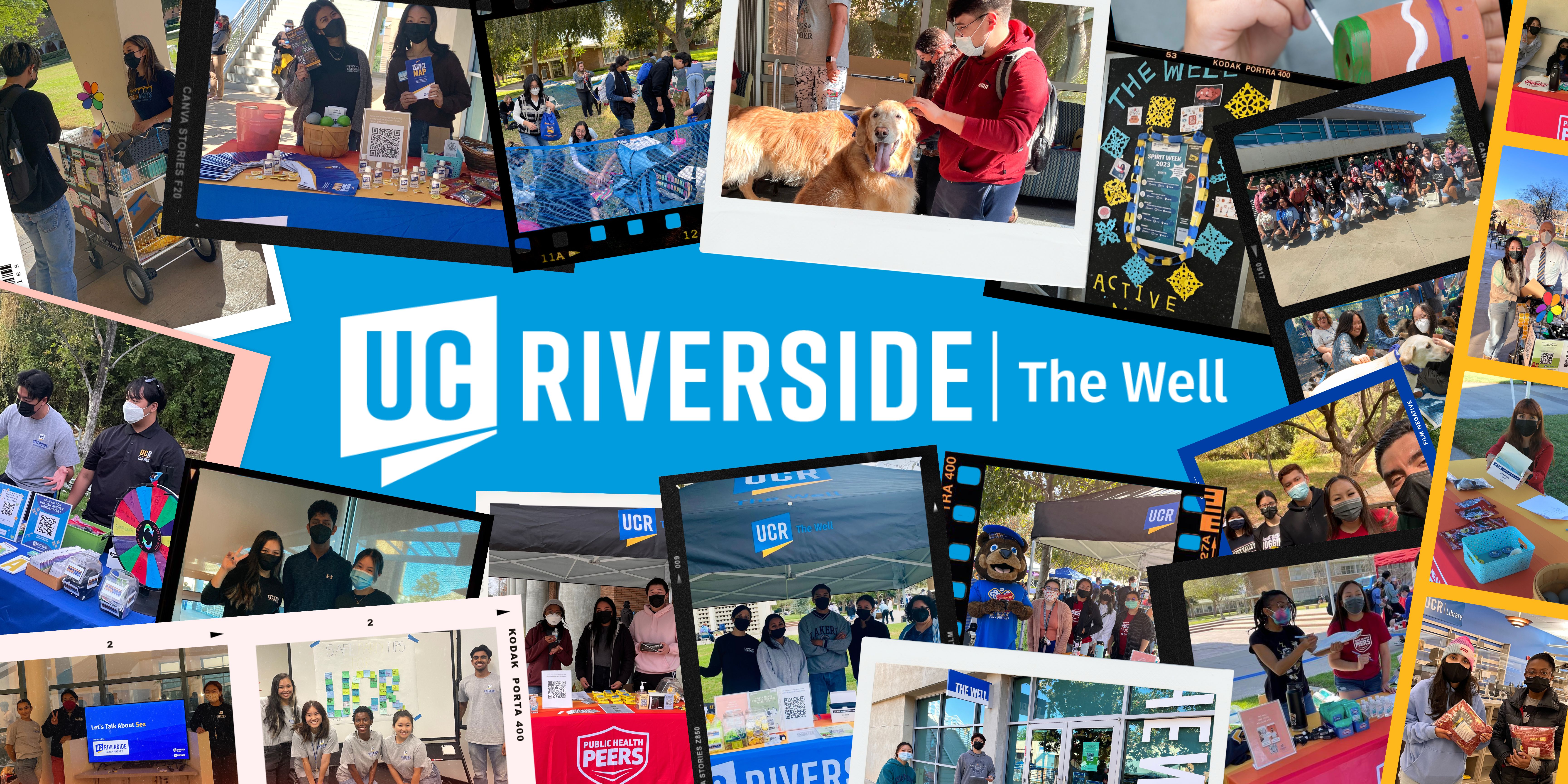 collage of students assisting at different events 