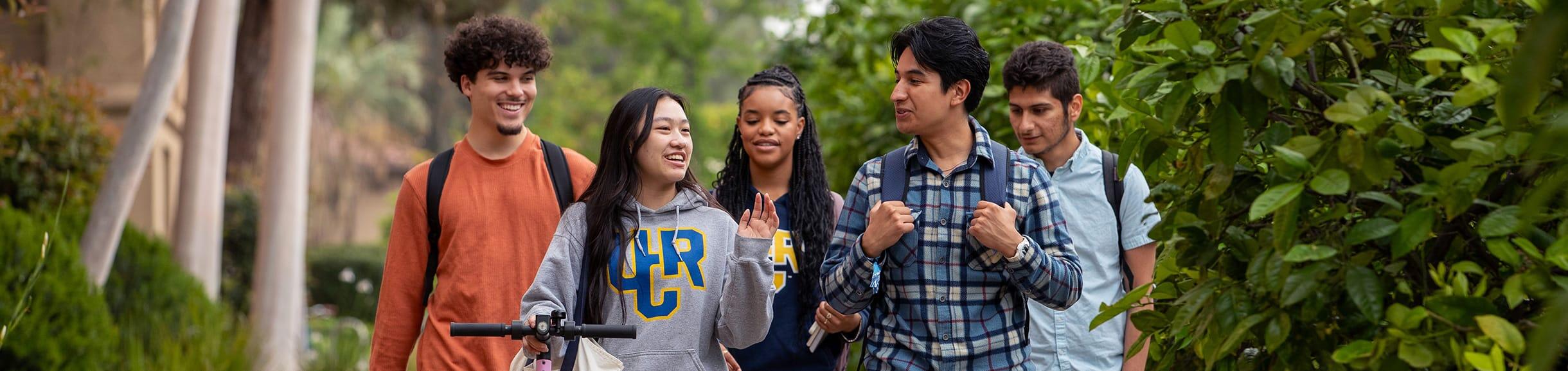 UCR students walking through campus