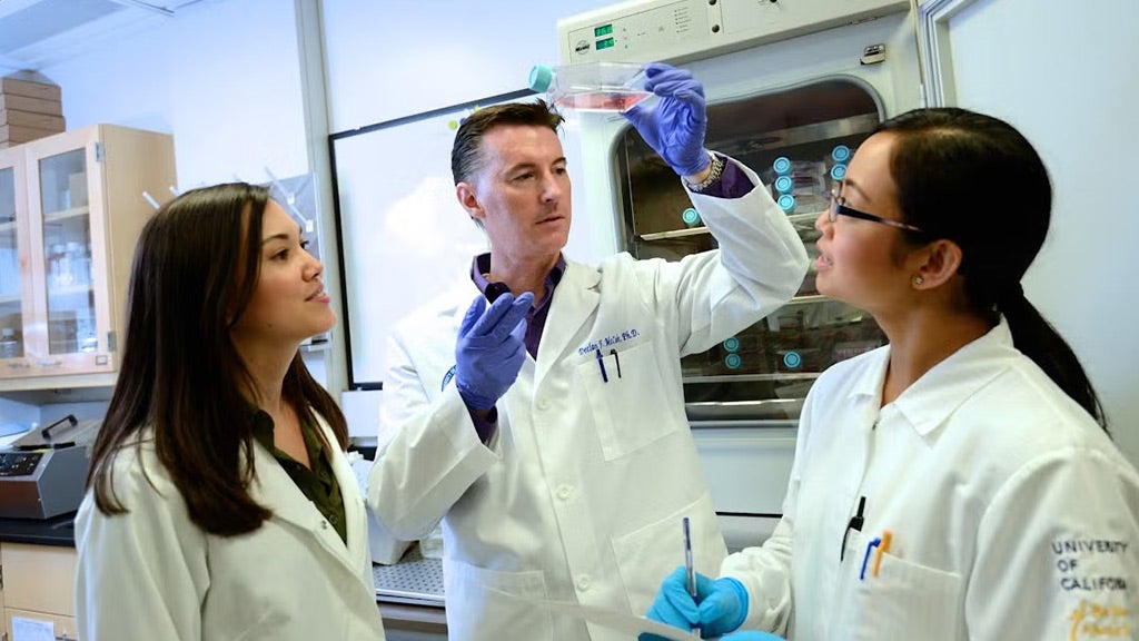 Dr. Declan McCole and his team of Biomedical scientists in a lab
