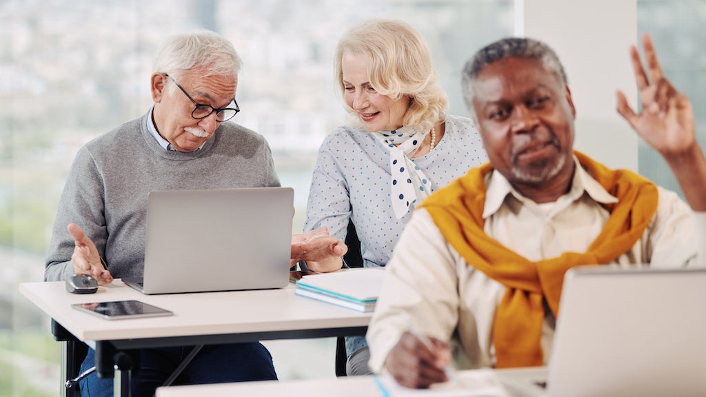 seniors taking a class