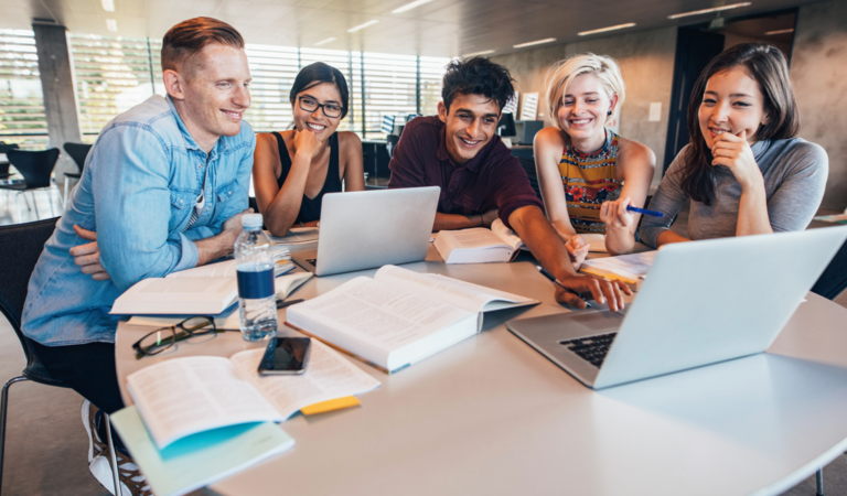 students studying together