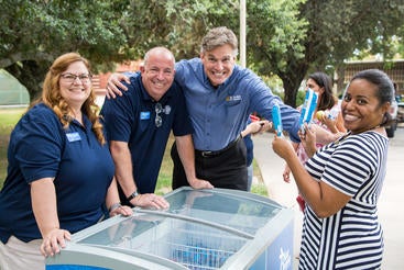 Ice cream distribution at Chancellor's Picnic