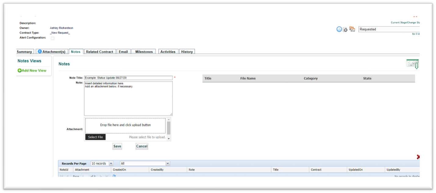 the add a note icon page