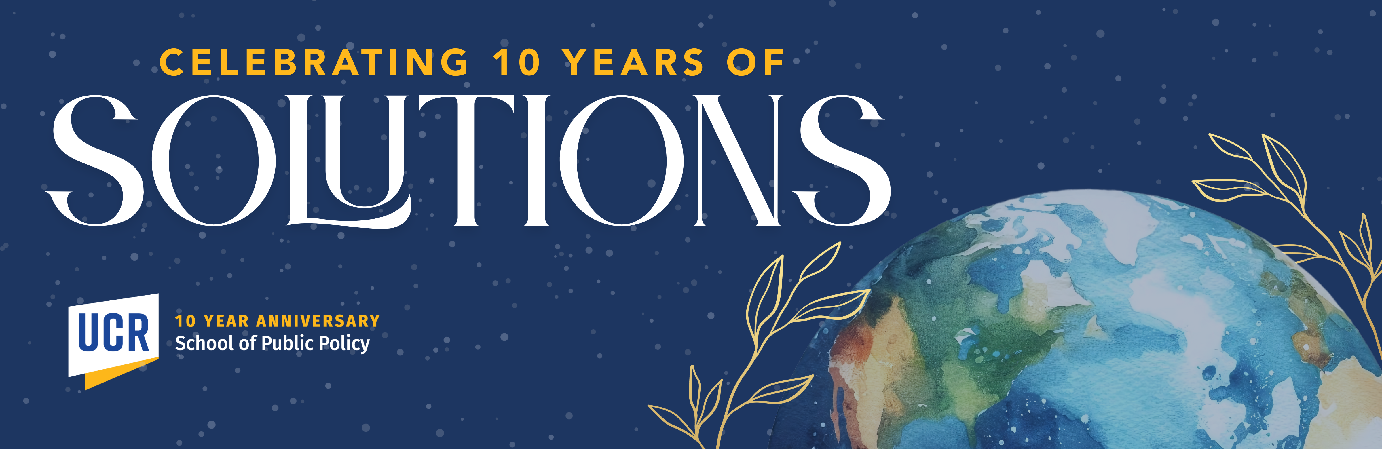 "Celebrating 10 Years of Solutions" header with image of a globe in the background
