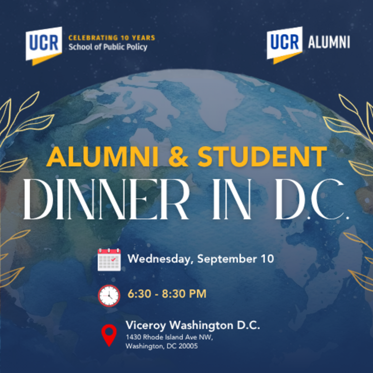 Graphic of Alumni & Student Dinner in D.C. Event