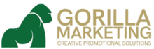green gorilla next to gorilla marketing creative promo solutions text