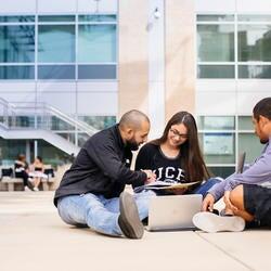 3 BCOE Students Sitting in circle