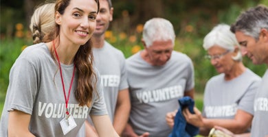A group of volunteers participate in a community service project.