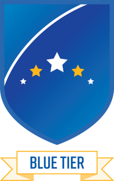 Blue Tier Shield with Stars