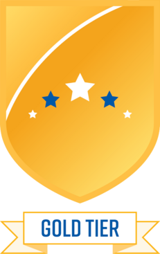 Gold Tier Shield with Stars
