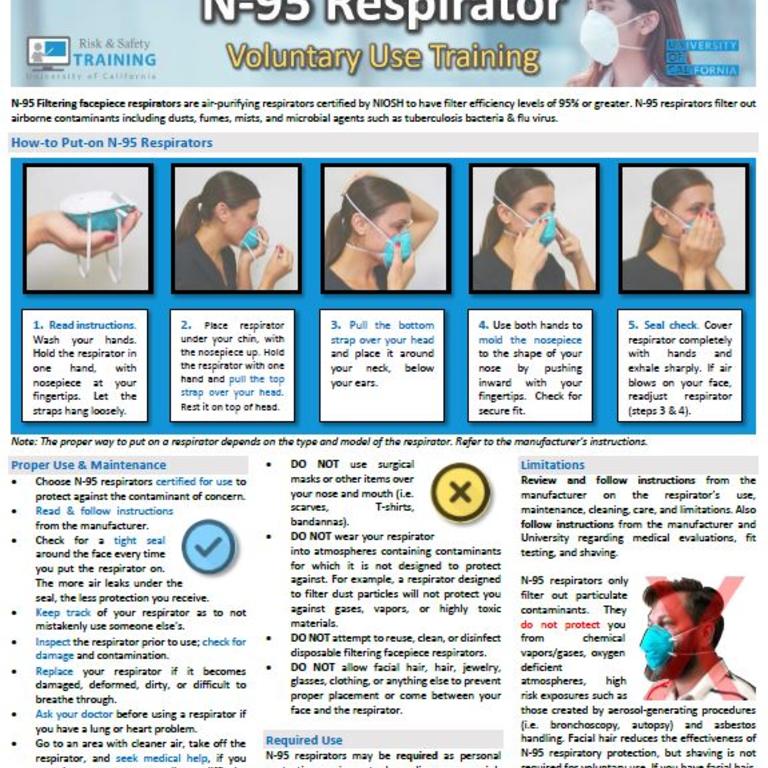 N-95 respirator use handout