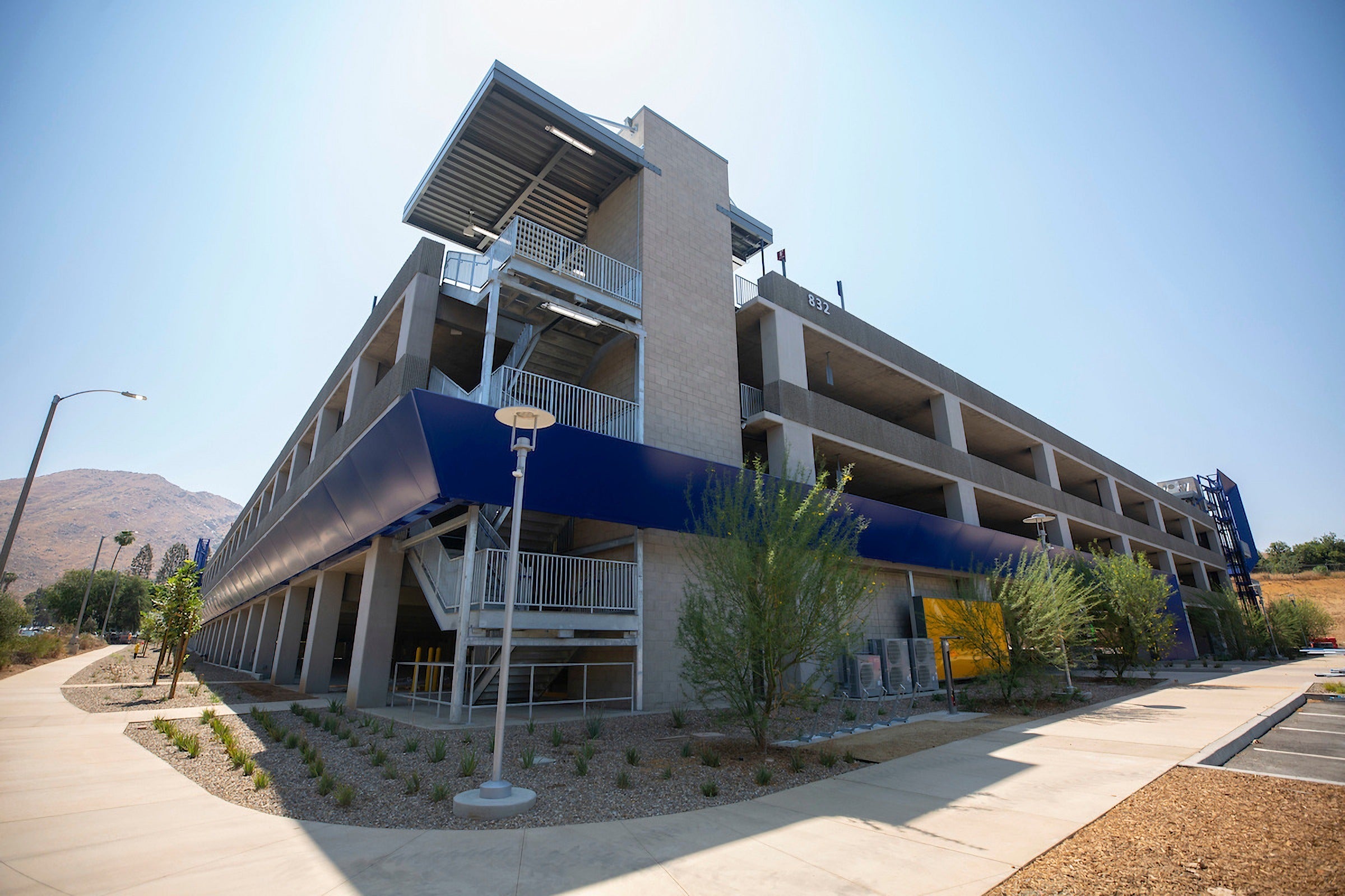 Corner of parking structure