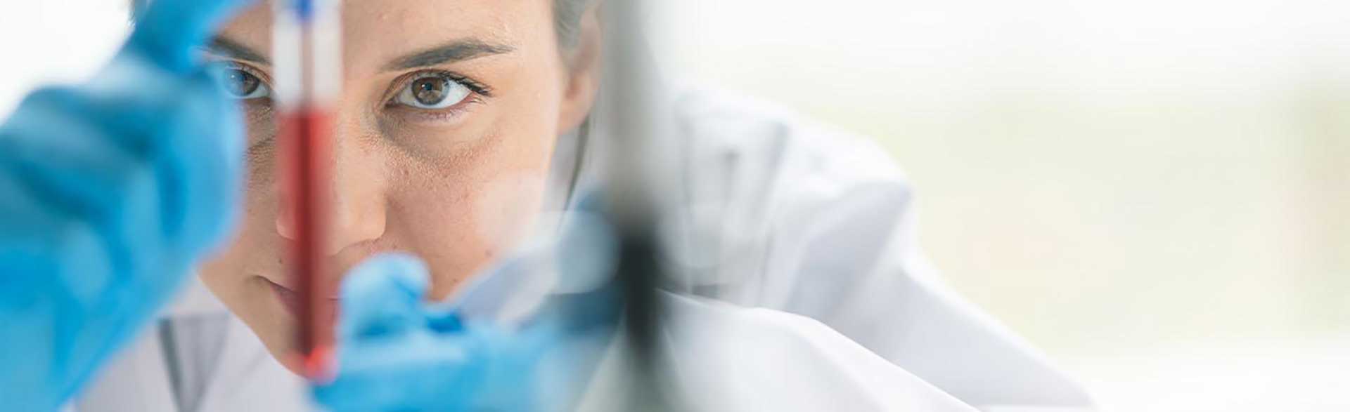 looking at a test tube