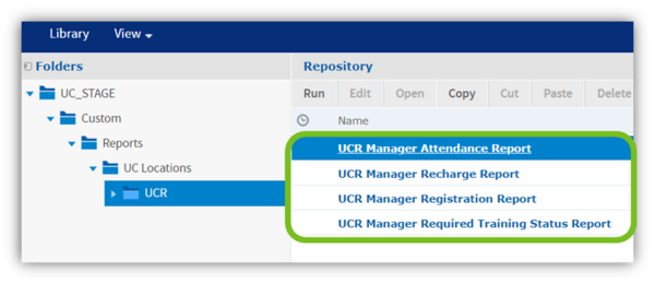 Available reports in the repository